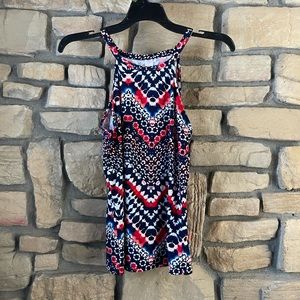 Medium Red, White and Blue Halter Top